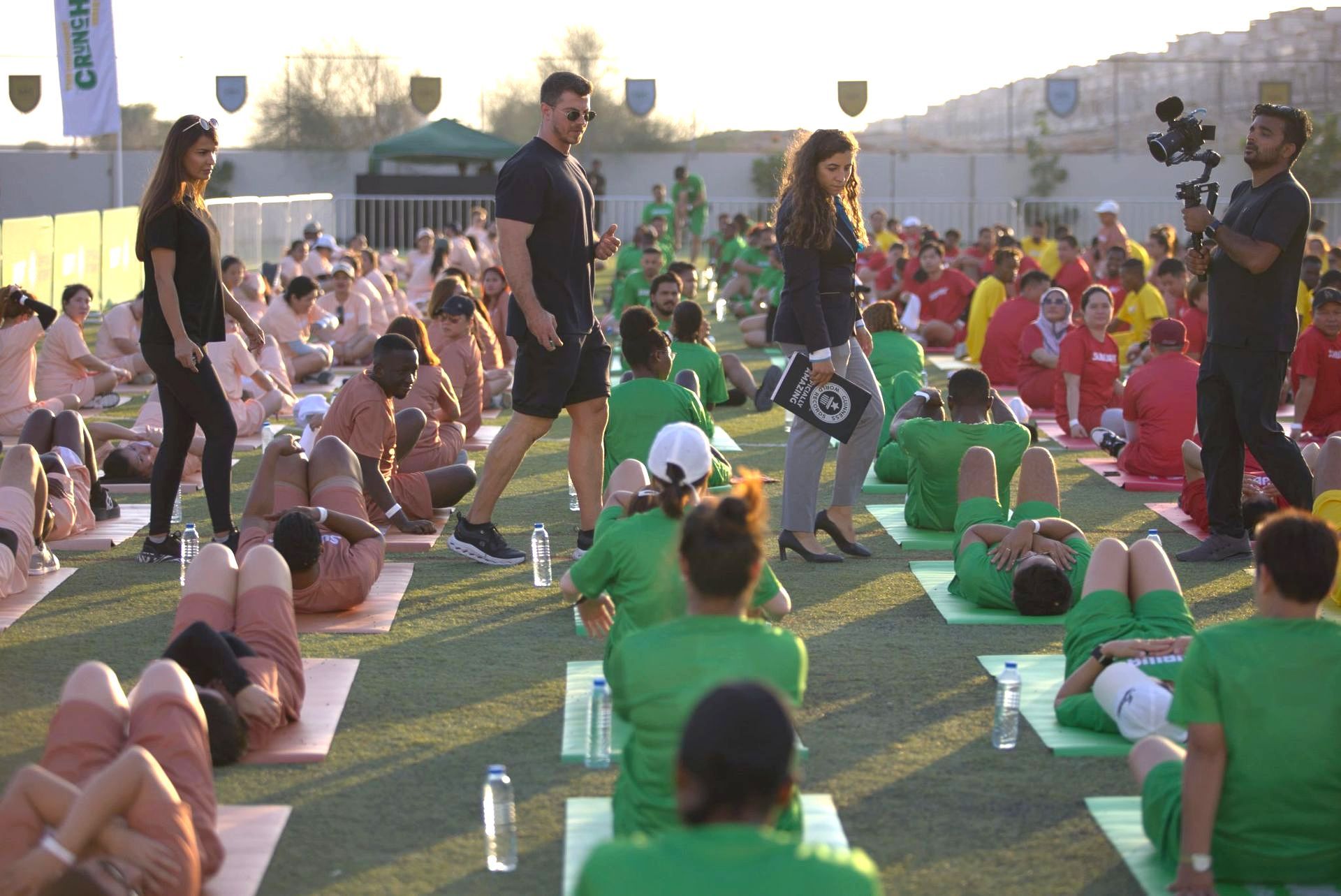 Most people participating in a crunches relay, world record set by Subway