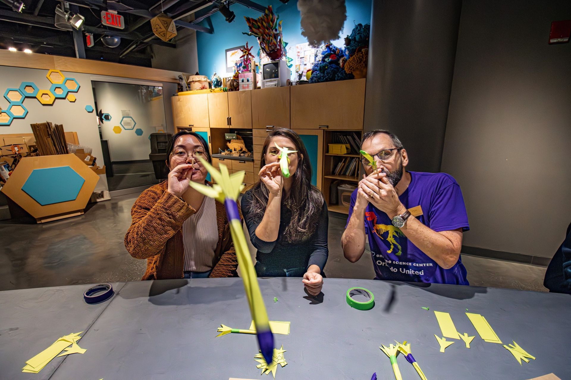 Most people flying paper rockets simultaneously, world record set in Orlando, Florida