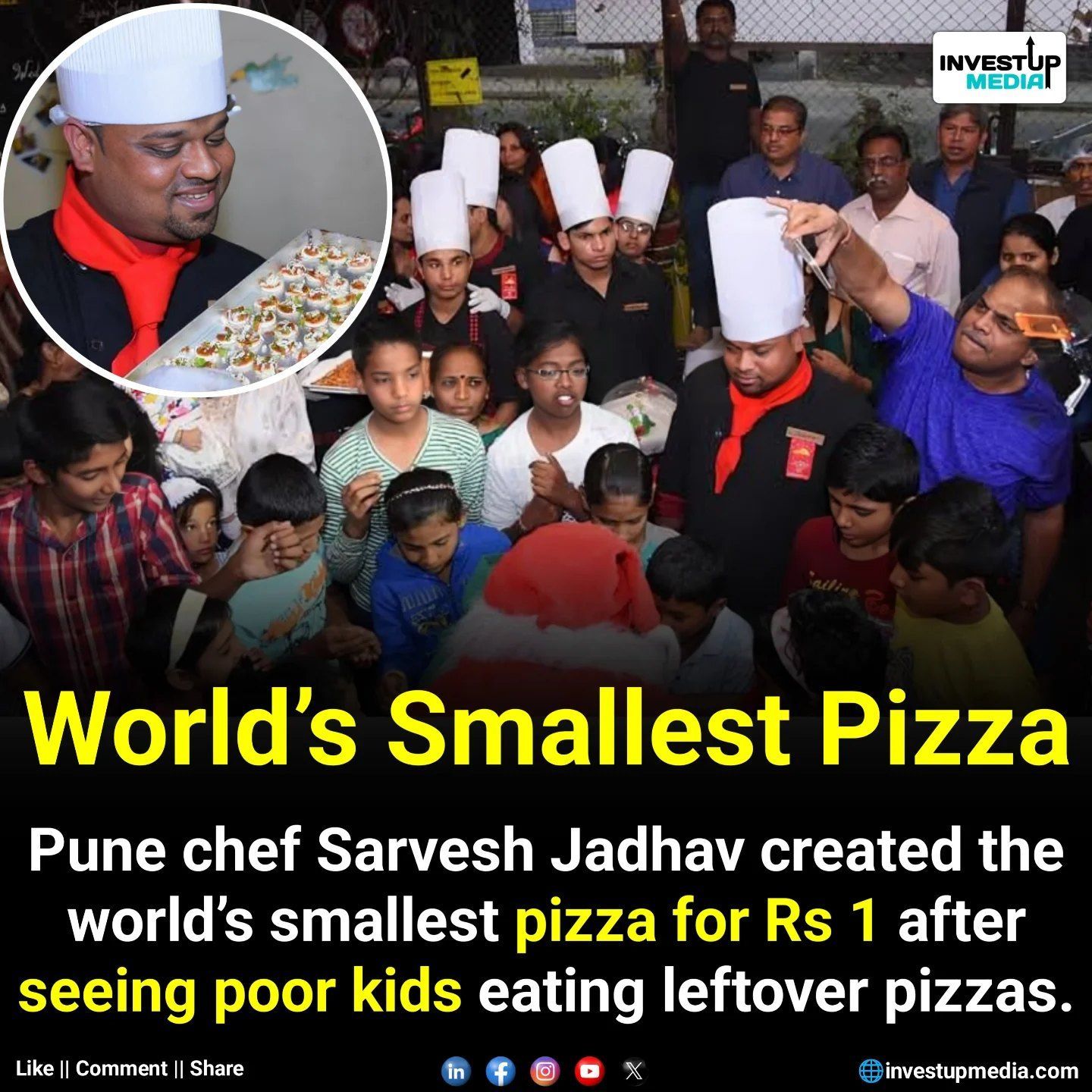 World's Smallest Pizza Commercially Available, world record set in Pune, India
