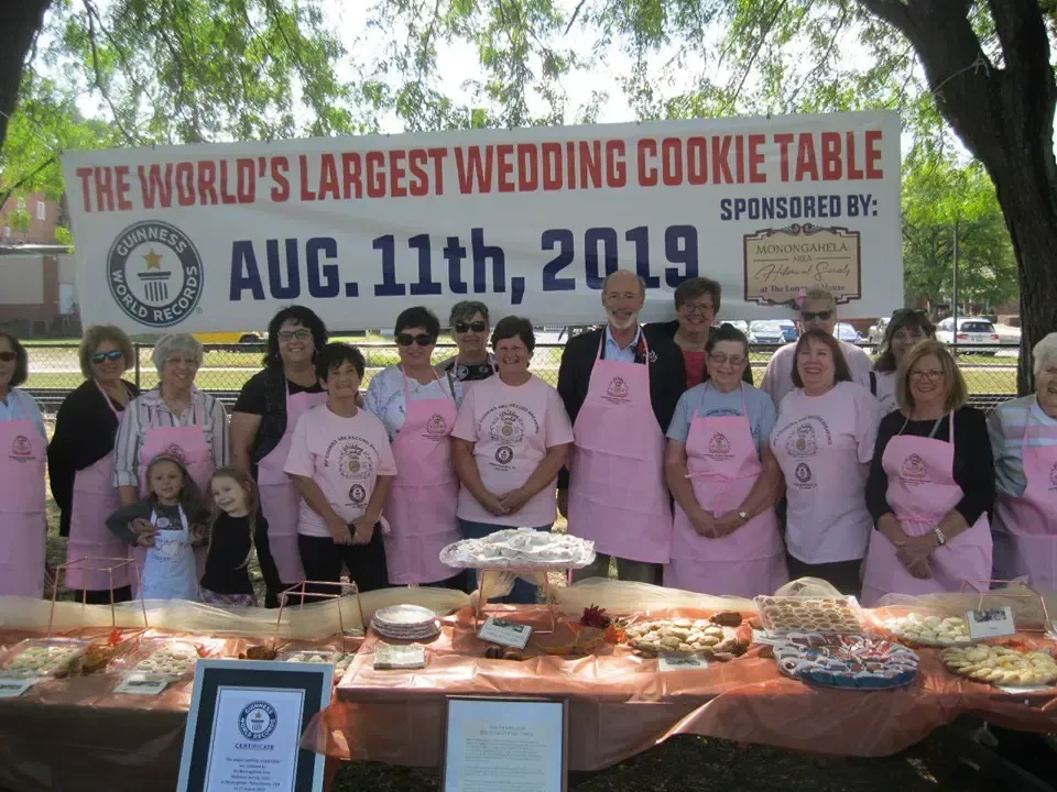 World's Largest Wedding Cookie Table, world record set in Monongahela, Pennsylvania