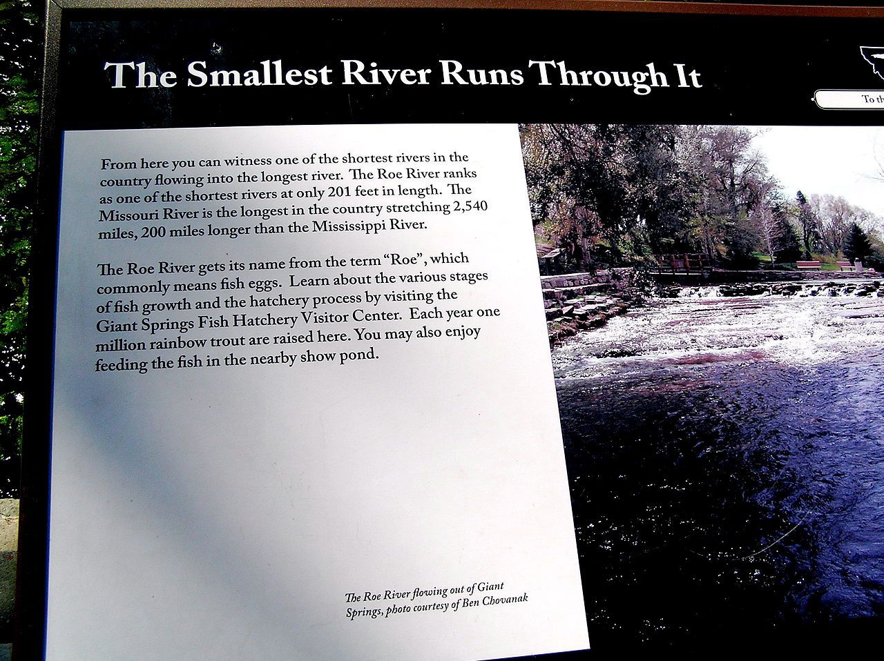 World's Shortest River, world record near Great Falls, Montana