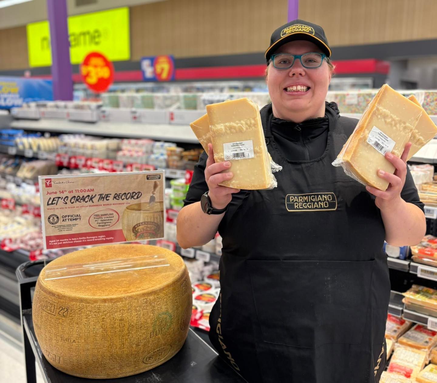 Most parmesan cheese wheels cracked simultaneously, world record in Canada