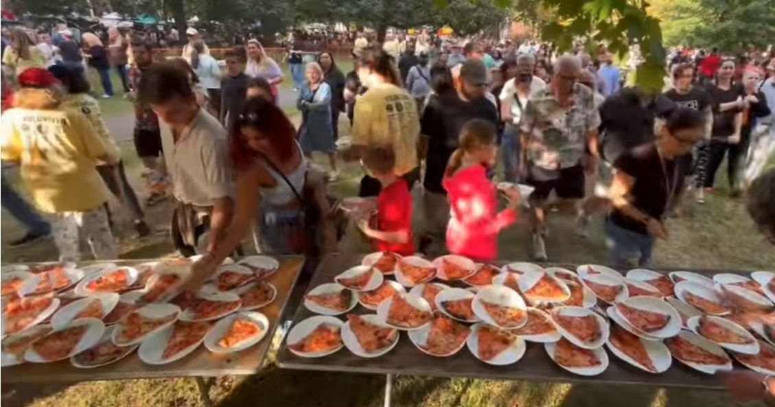 World’s Largest Pizza Party, world record in New Haven, Connecticut