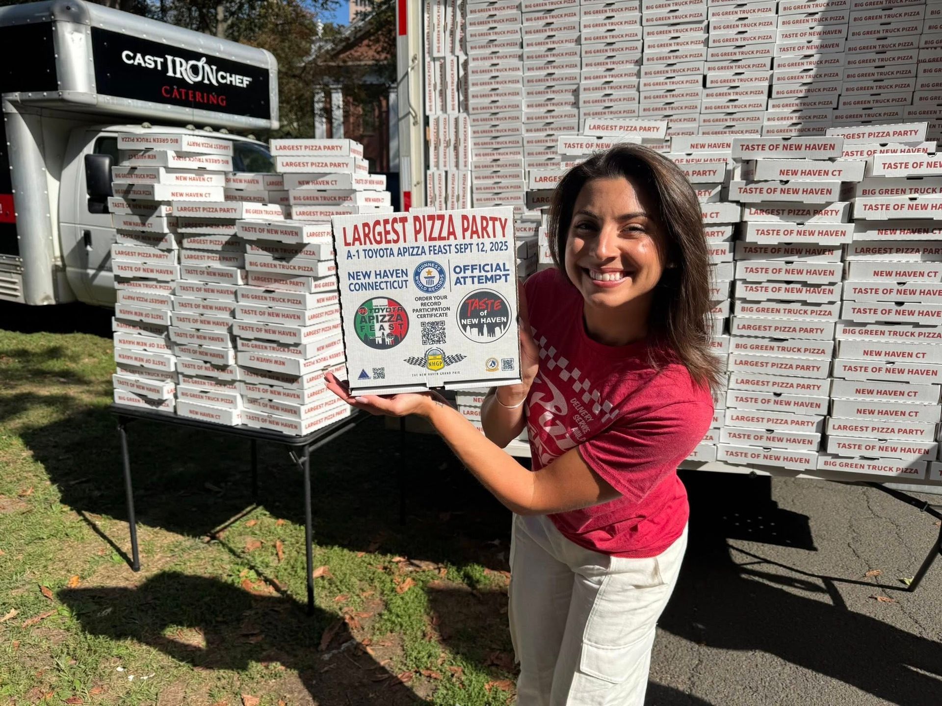 World’s Largest Pizza Party, world record in New Haven, Connecticut