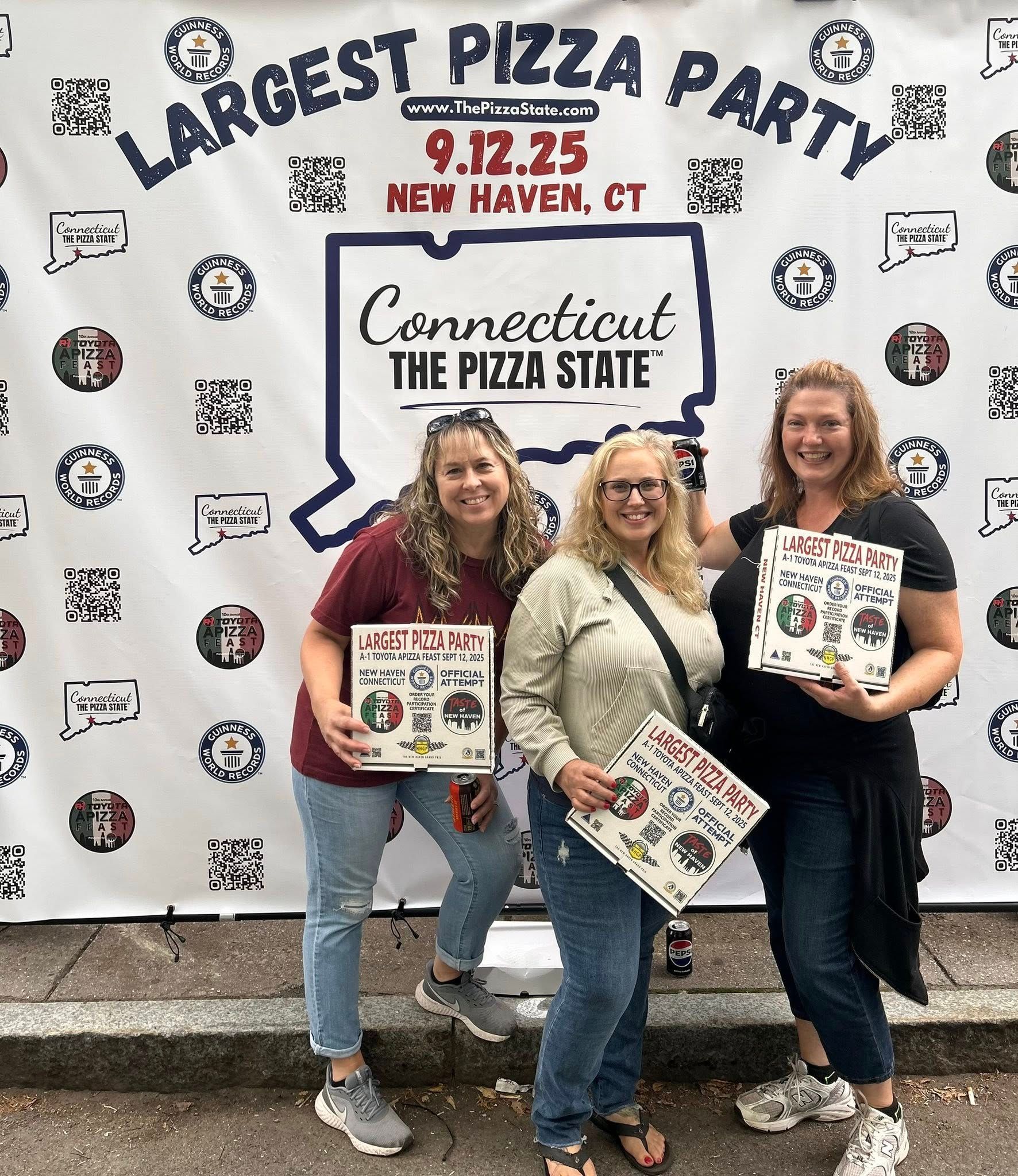World’s Largest Pizza Party, world record in New Haven, Connecticut