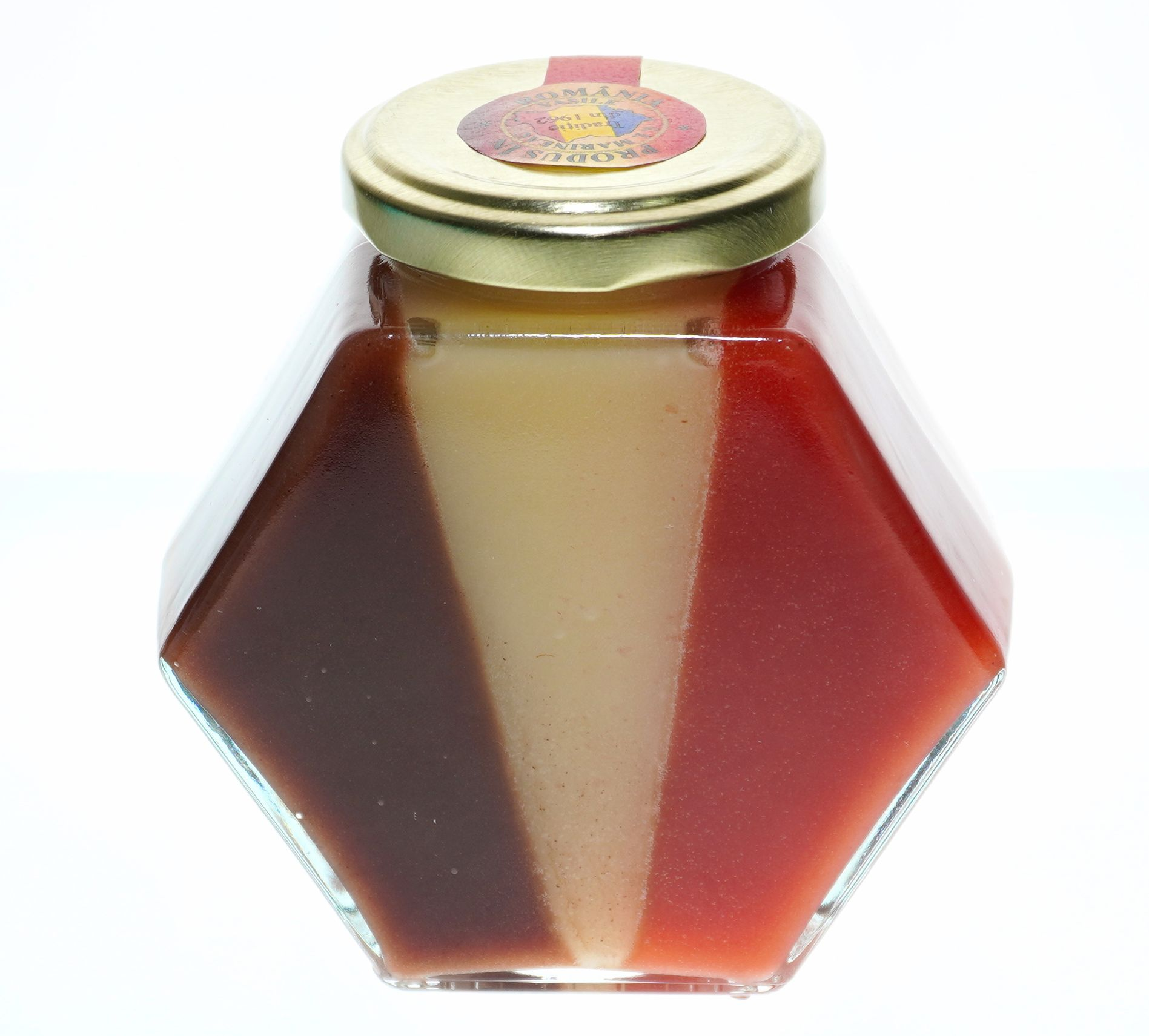 World's first honey jar with three vertical layers, world record in Botosani, Romania
