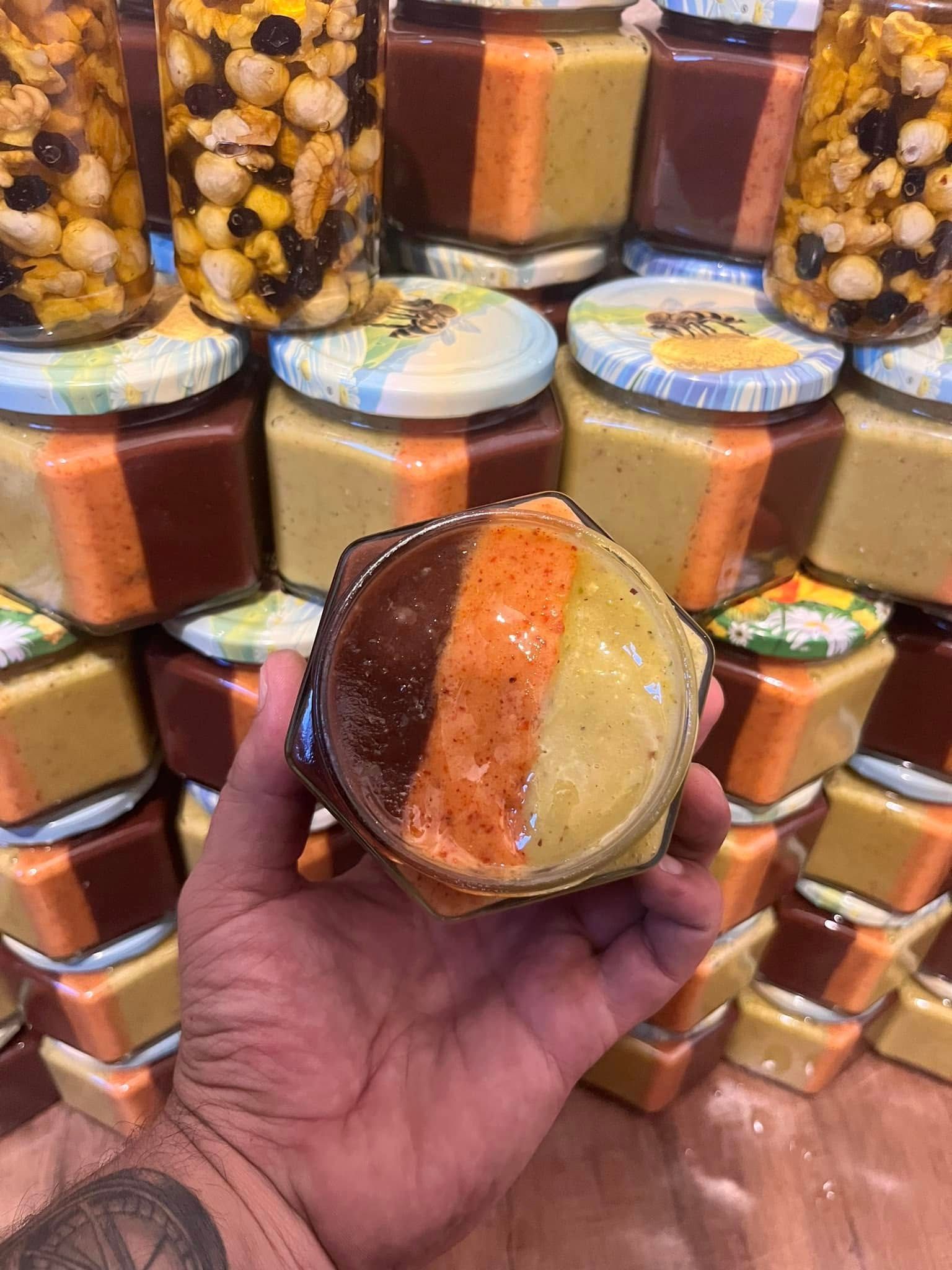 World's first honey jar with three vertical layers, world record in Botosani, Romania
