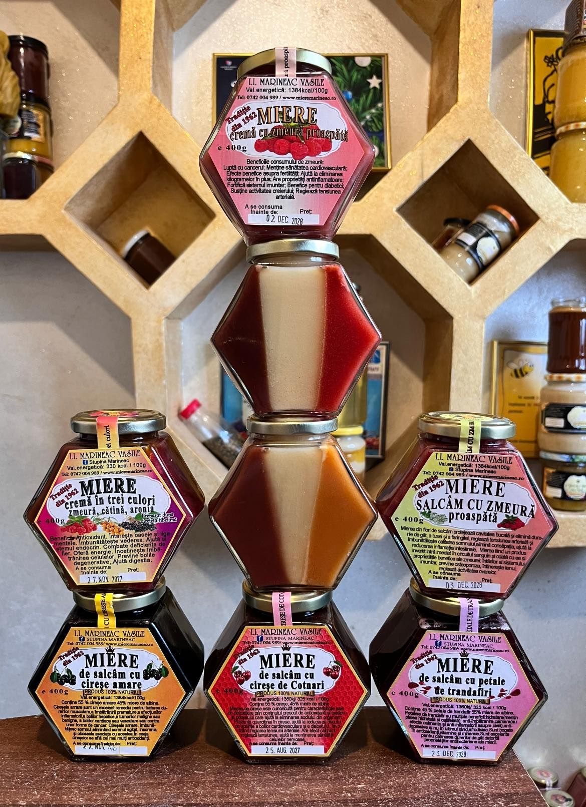 World's first honey jar with three vertical layers, world record in Botosani, Romania
