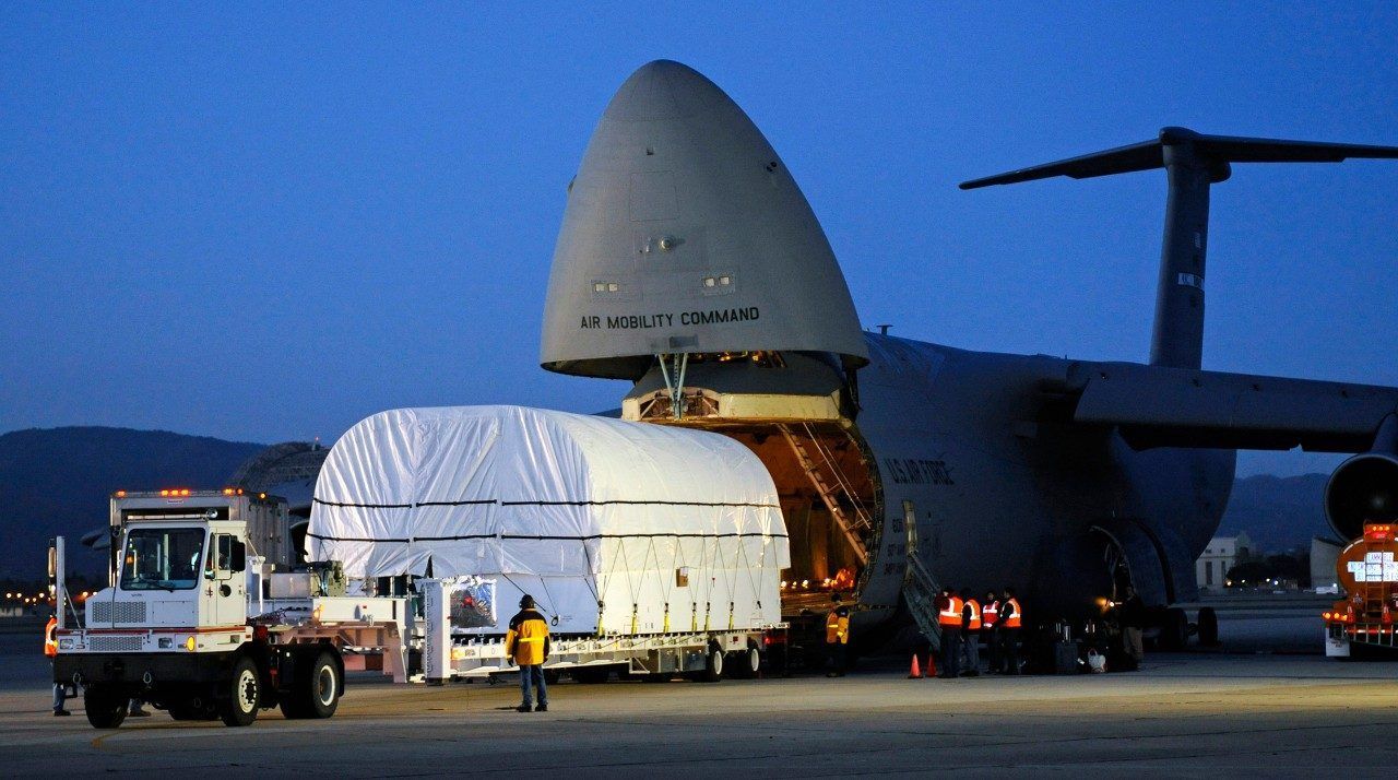 World's largest military transport aircraft, world record set by The Lockheed C-5M Super Galaxy World's largest military transport aircraft, world record set by The Lockheed C-5M Super Galaxy