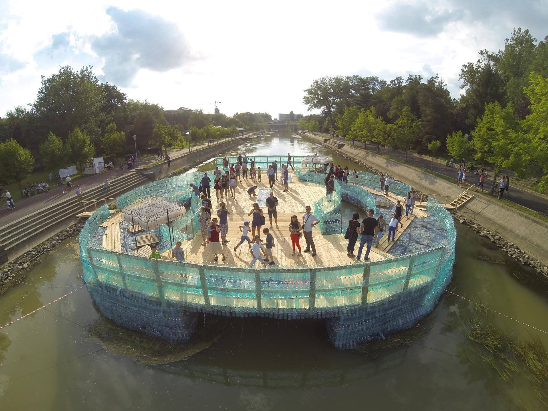 Largest bridge made of recycled plastic bottles, world record in Timisoara, Romania Largest bridge made of recycled plastic bottles, world record in Timisoara, Romania