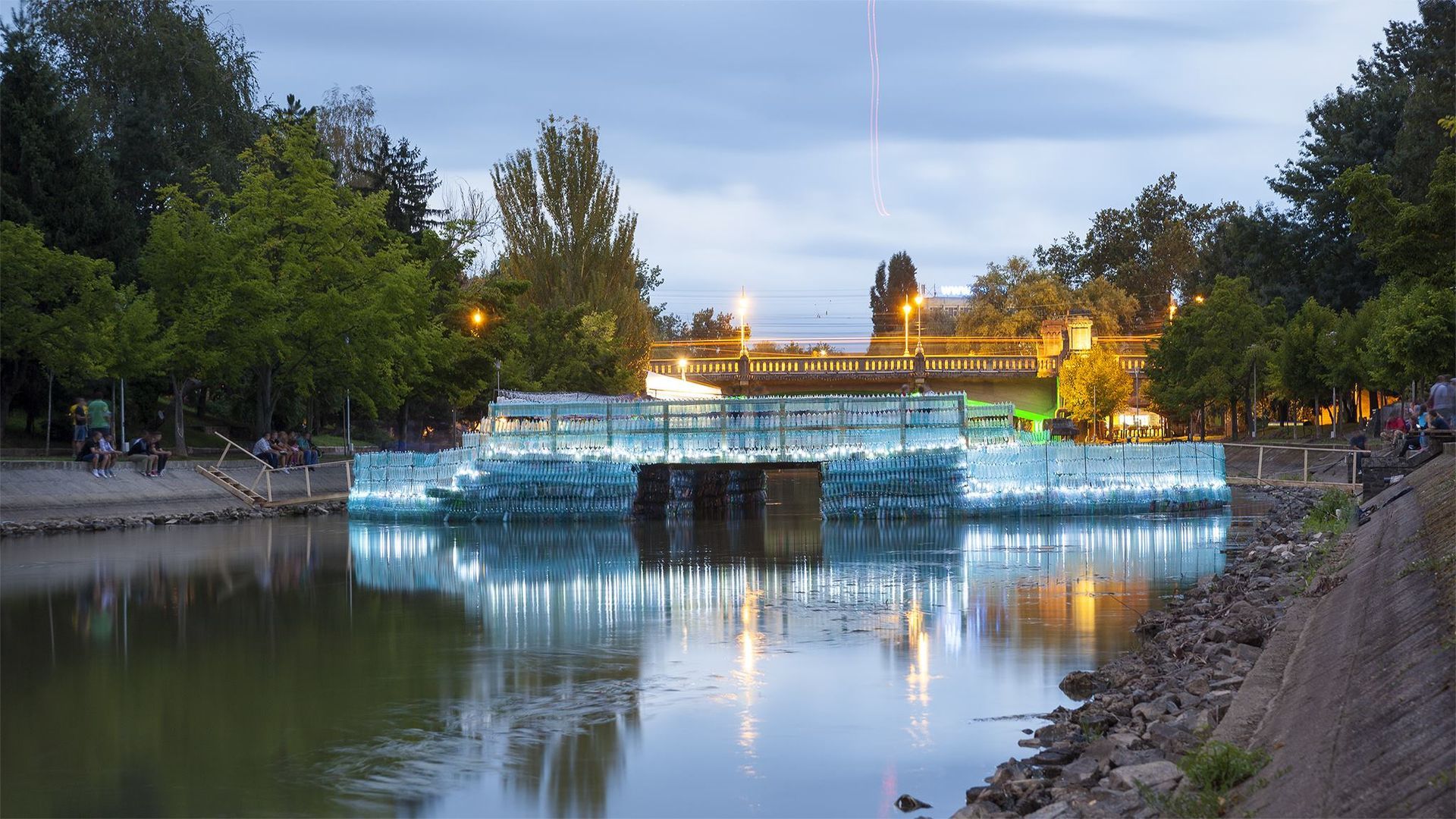 Largest bridge made of recycled plastic bottles, world record in Timisoara, Romania Largest bridge made of recycled plastic bottles, world record in Timisoara, Romania