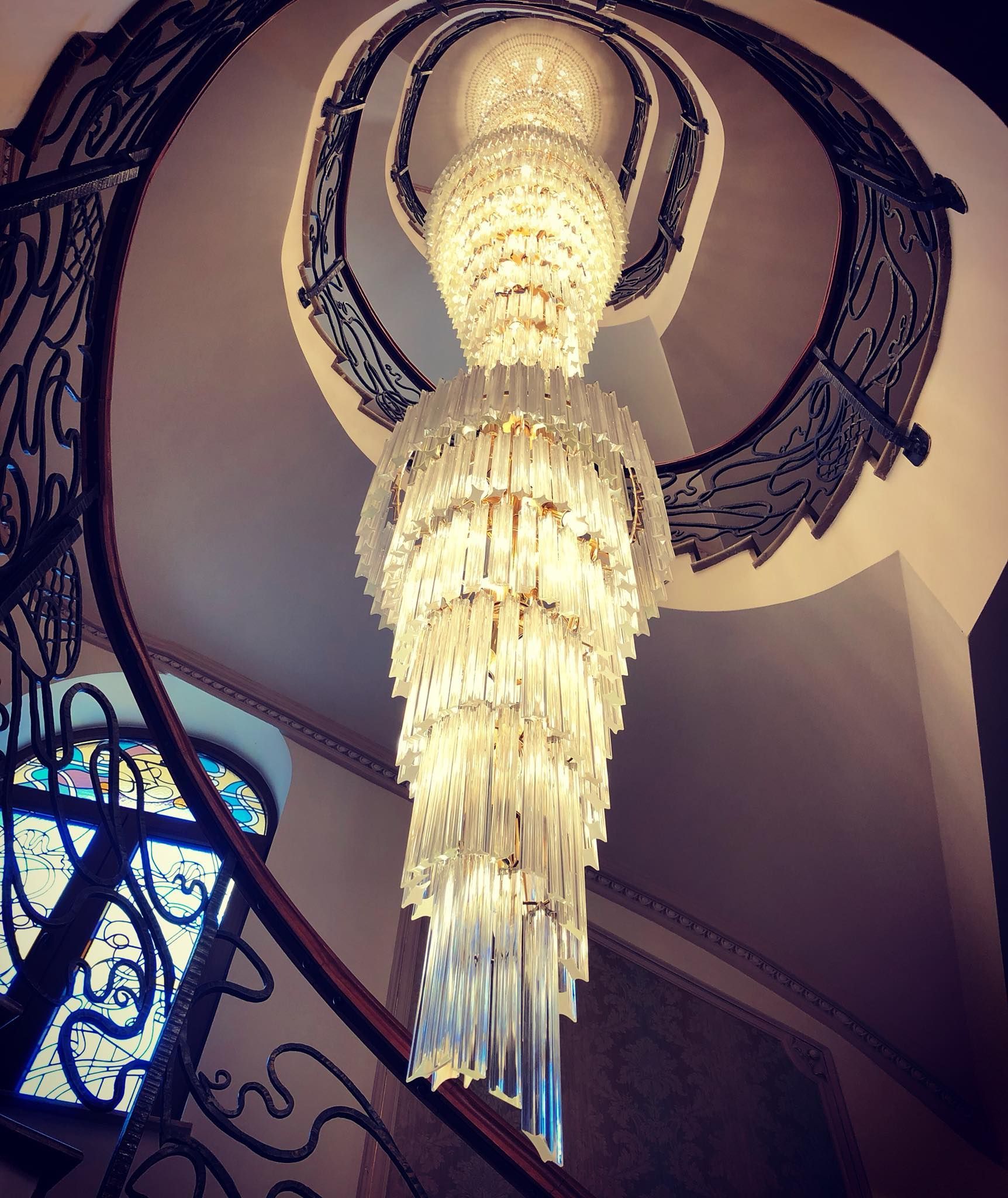World's Longest Murano chandelier in a hotel, world record in Bucharest, Romania World's Longest Murano chandelier in a hotel, world record in Bucharest, Romania