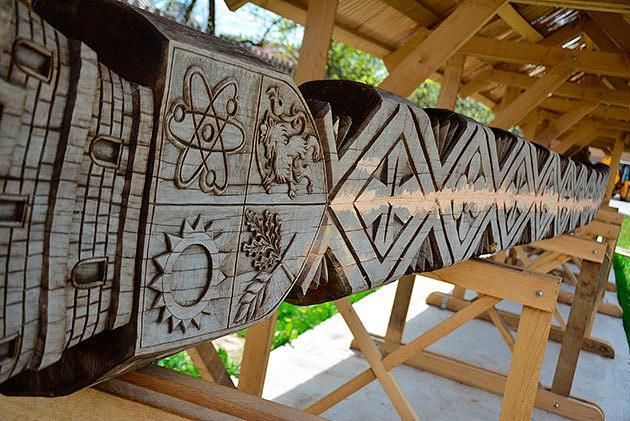 World's Longest Carved Wooden Spoon, world record in Mioveni, Romania
