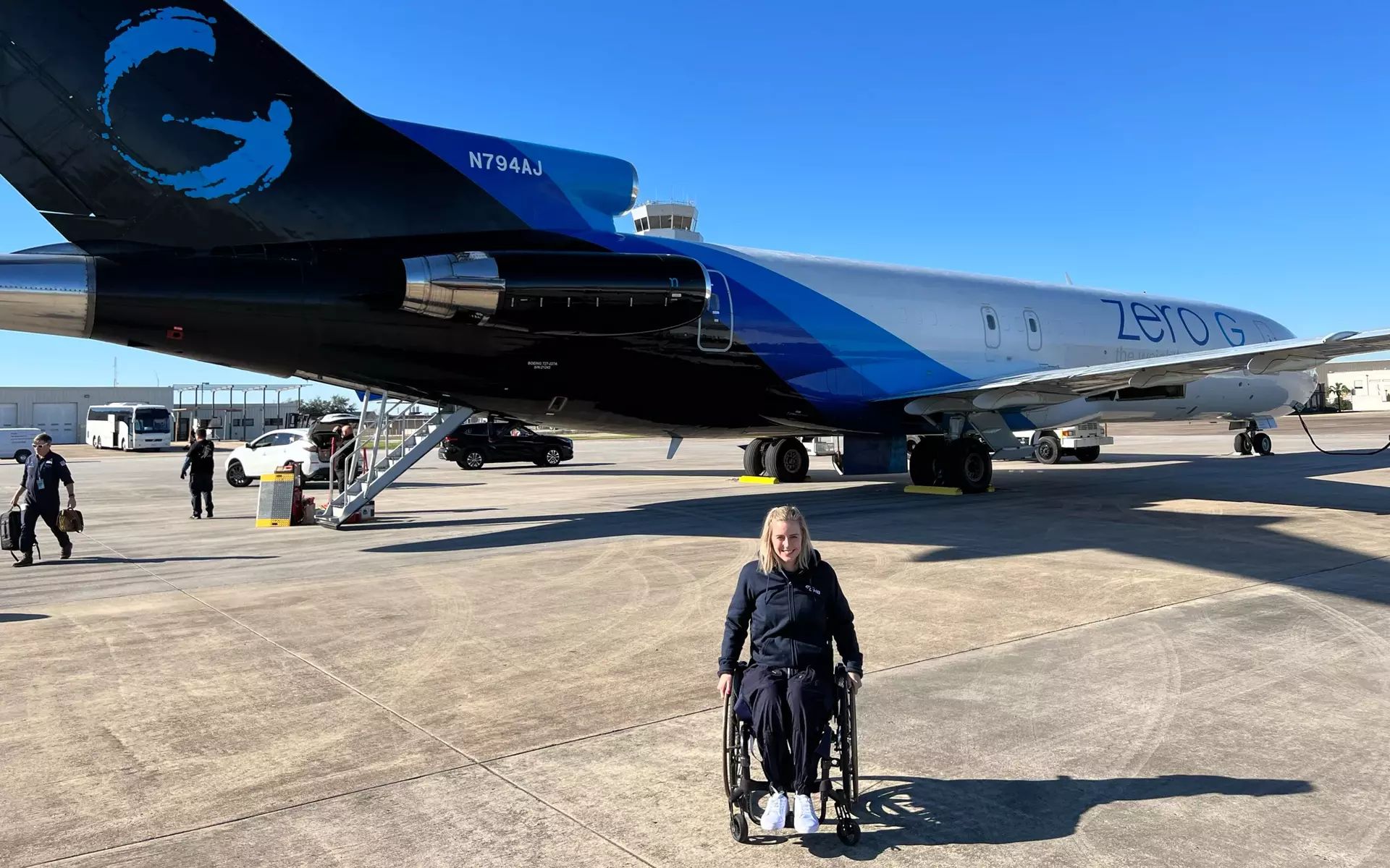 World's first wheelchair user to travel to space, Michaela Benthaus sets world record World's first wheelchair user to travel to space, Michaela Benthaus sets world record