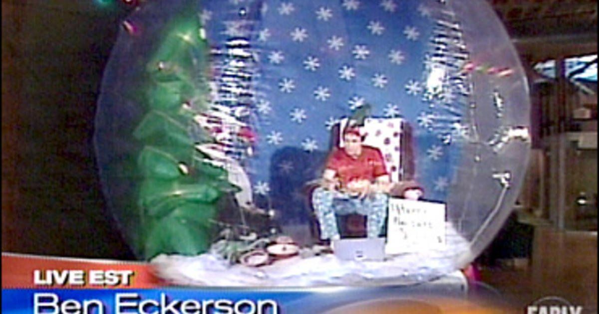 Longest time spent inside an inflatable snowglobe: world record set by Ben Eckerson