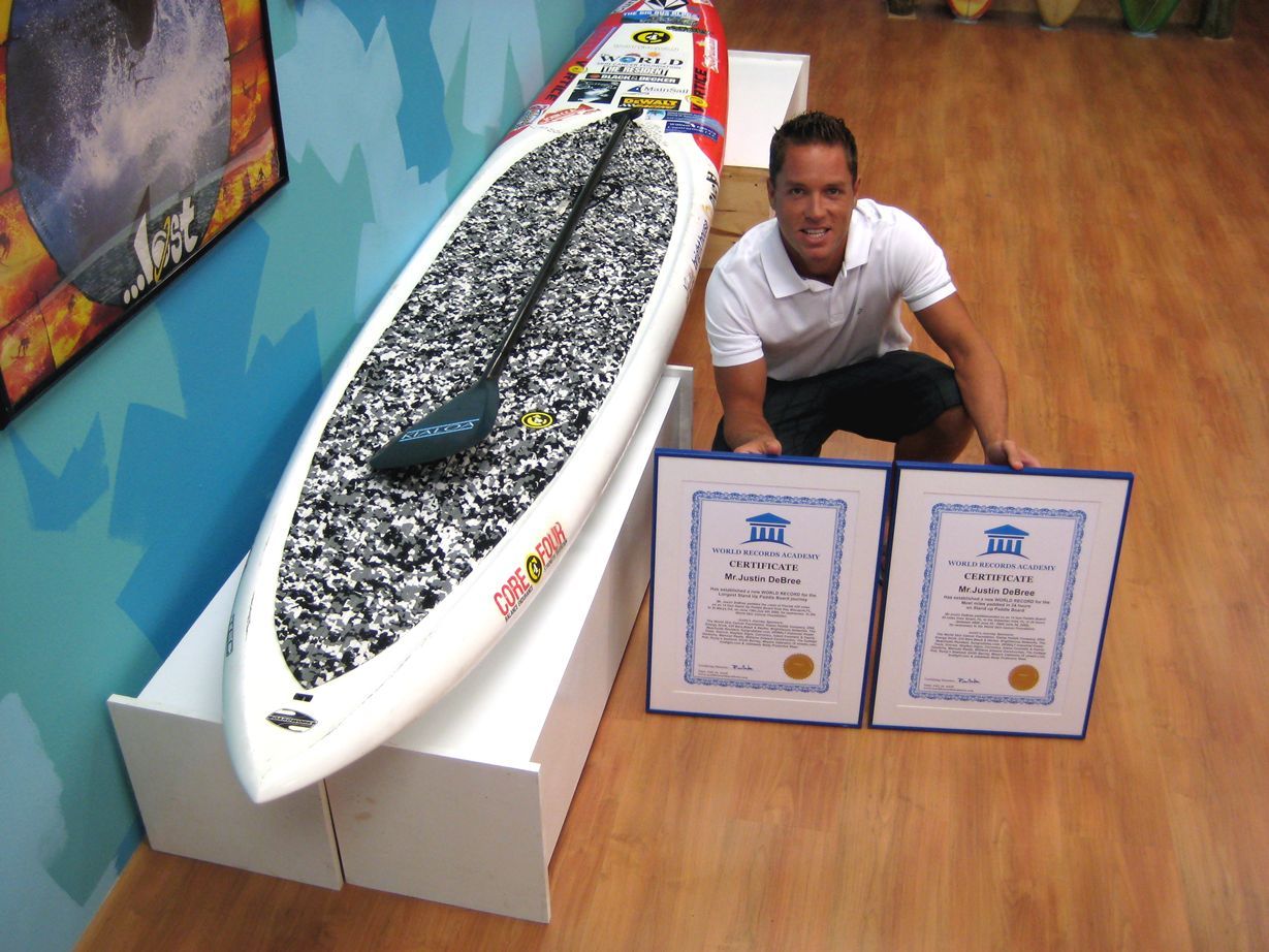 Longest Stand Up Paddle board journey, world record set by Justin DeBree