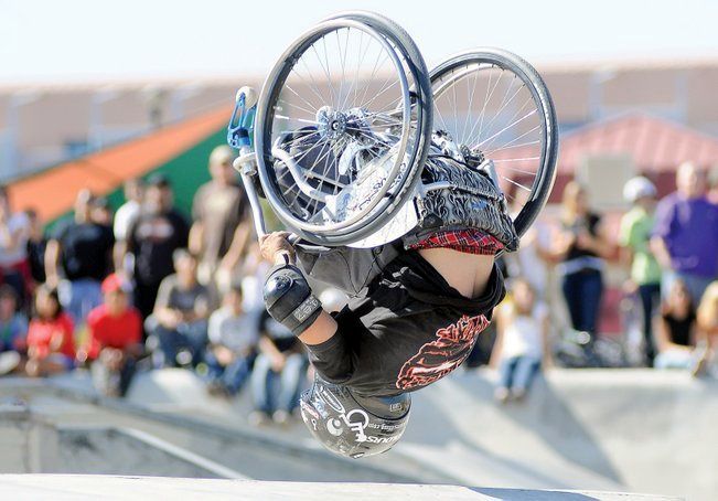 Back flip in a wheelchair -world record set by Aaron Fotheringham
