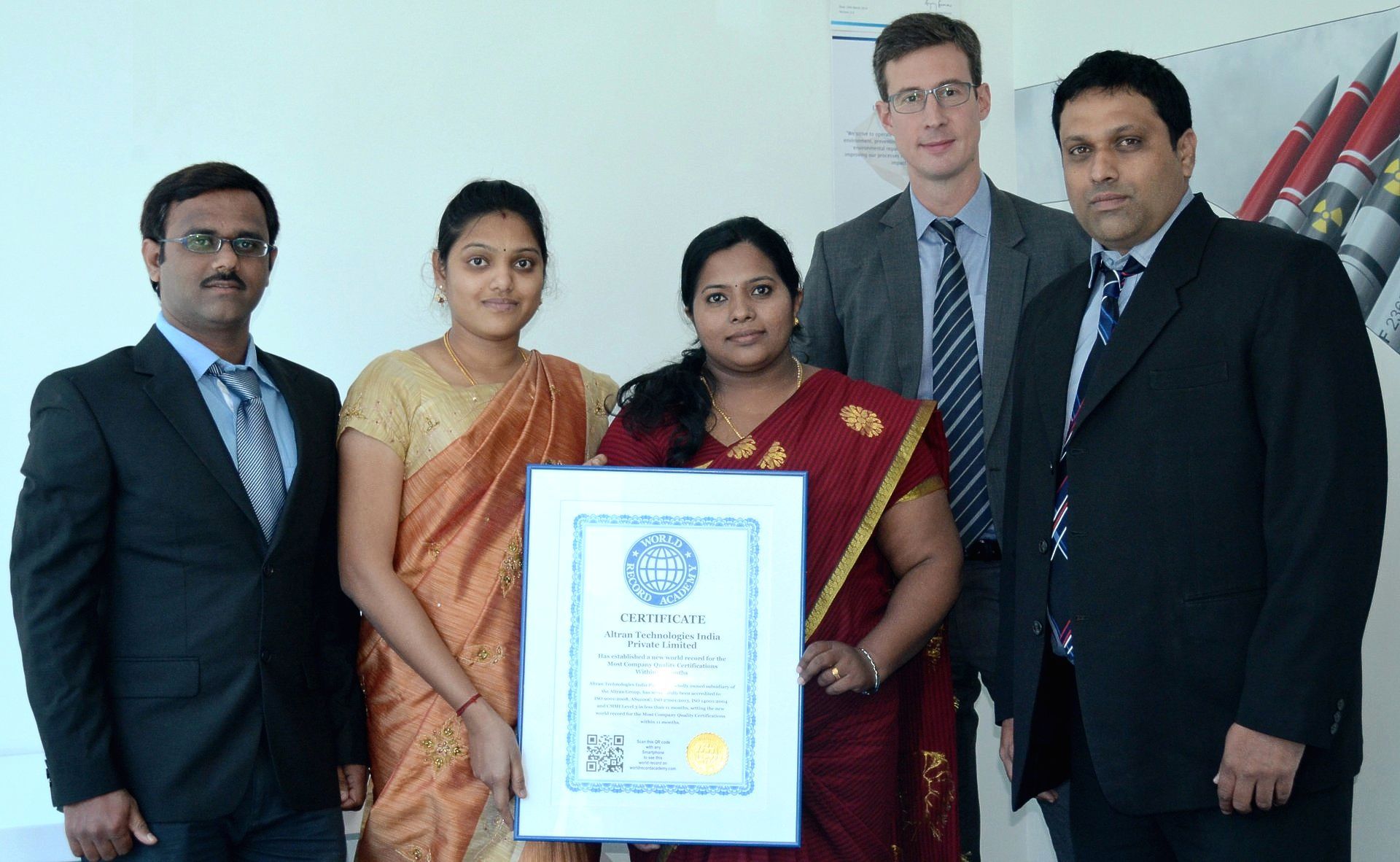 Most Company Quality Certifications within 11 months: Altran Technologies India sets world record (VIDEO) 