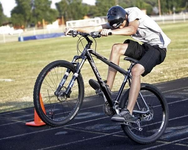 Fastest bicycle wheelie-world record set by Jake Drummond