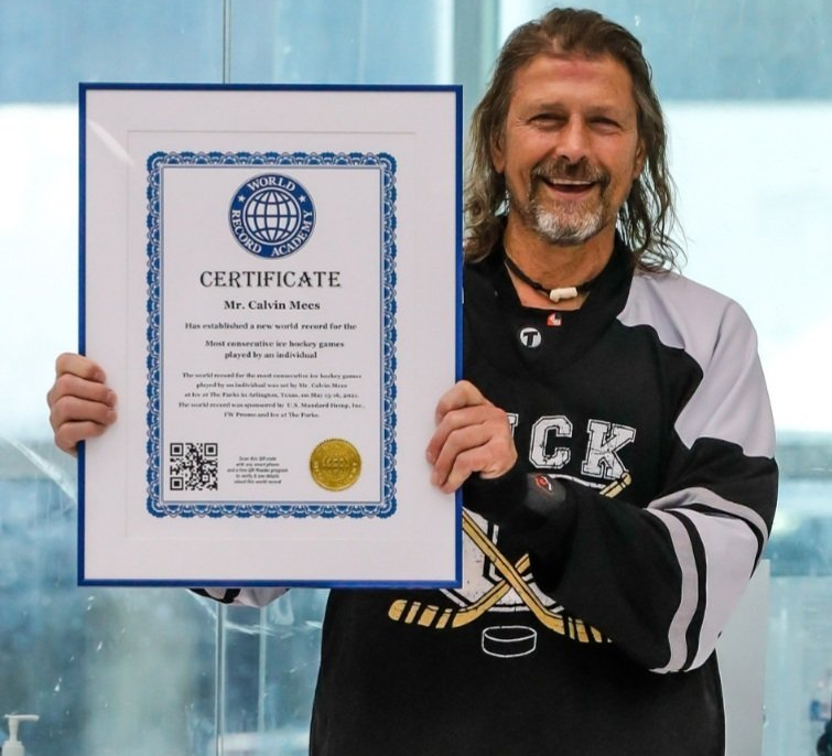 Most Consecutive Hockey Games Played: world record attempt in Arlington, Texas