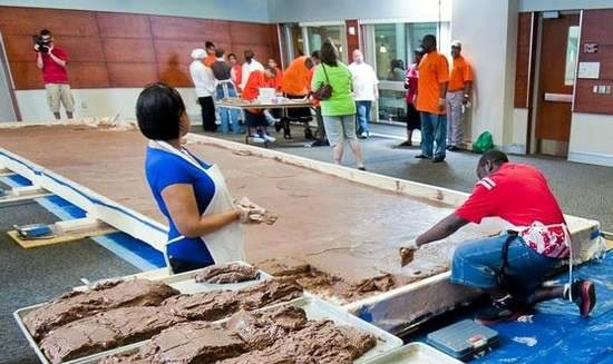 Largest slab of chocolate fudge-Lansing Community College sets world record