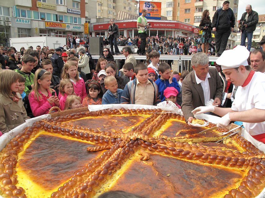  Largest Easter Bread with Cheese (“Pasca”), world record set by Radauti city 