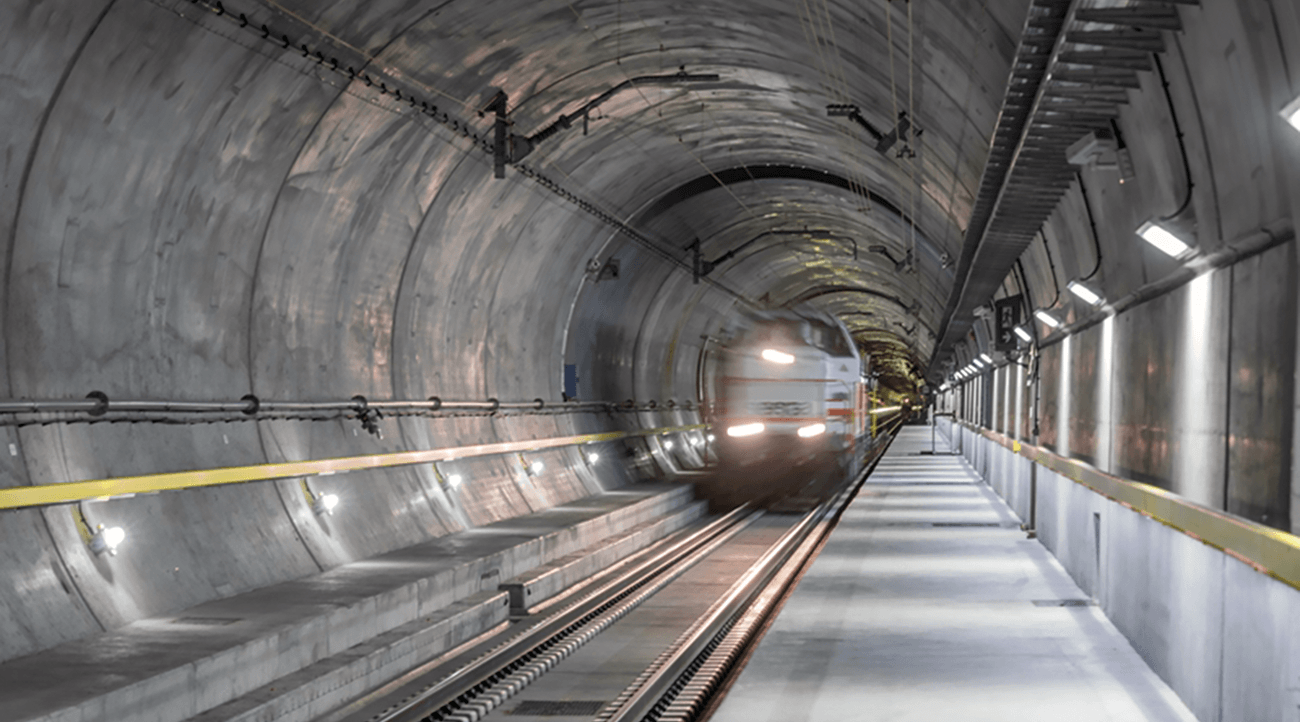 Longest rail tunnel:  The Gotthard Base Tunnel sets world record