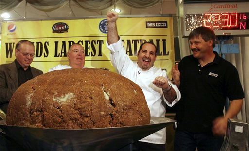 Largest meatball-world record set by Nonni's Italian Eatery