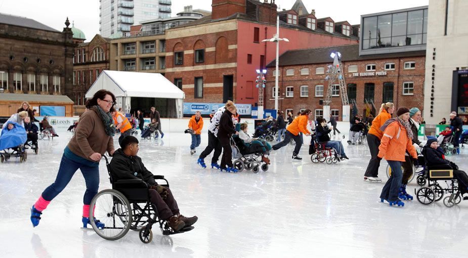 Largest gathering of wheelchair users on ice-world record set by  PSI Network Leeds