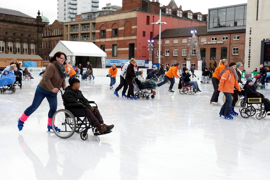 Largest gathering of wheelchair users on ice-world record set by PSI Network Leeds