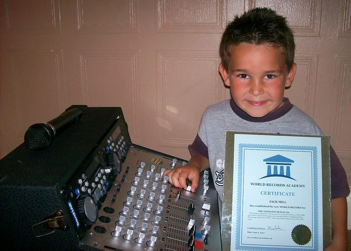  Youngest DJ, world record set by Jack Hill