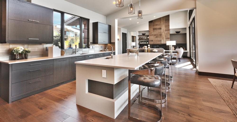 Elegant Kitchen With Wooden Floor — Oklahoma City, OK — Temple Johnson Floor Company