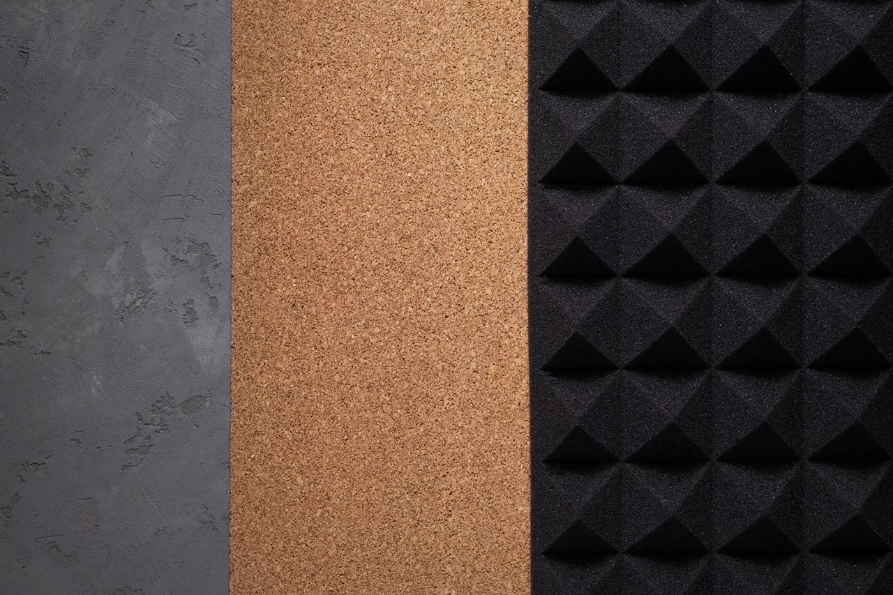 A close up of three different types of acoustic panels.