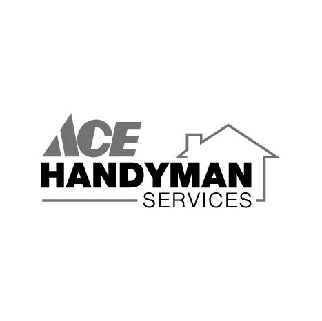 a black and white logo for ace handyman services .