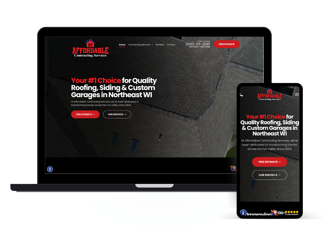 web design for contractor neenah wi
