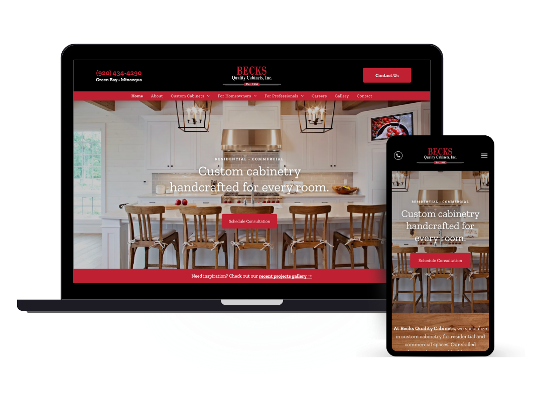 affordable custom web design - custom cabinetry