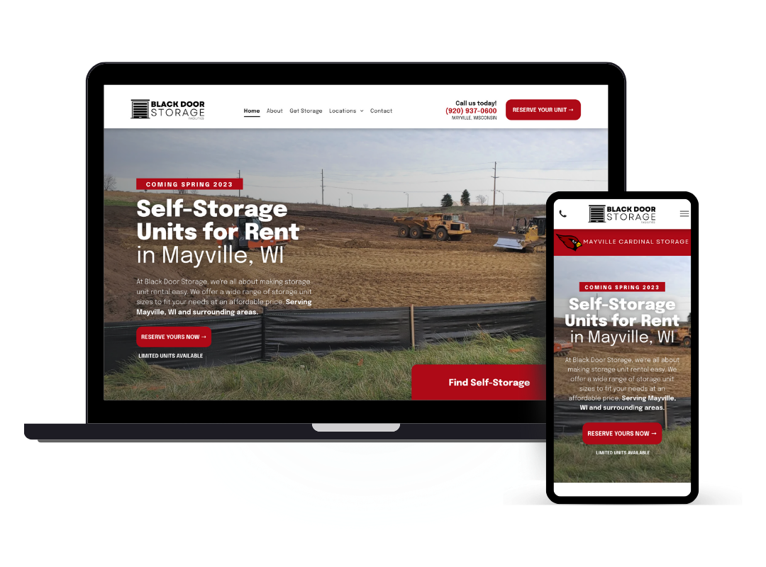 affordable custom web design - self storage units