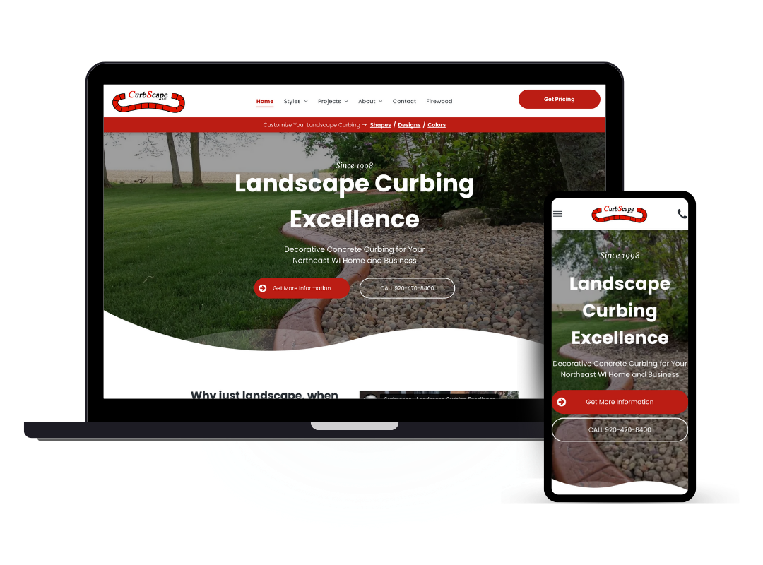 affordable custom web design - decorative landscape curbing