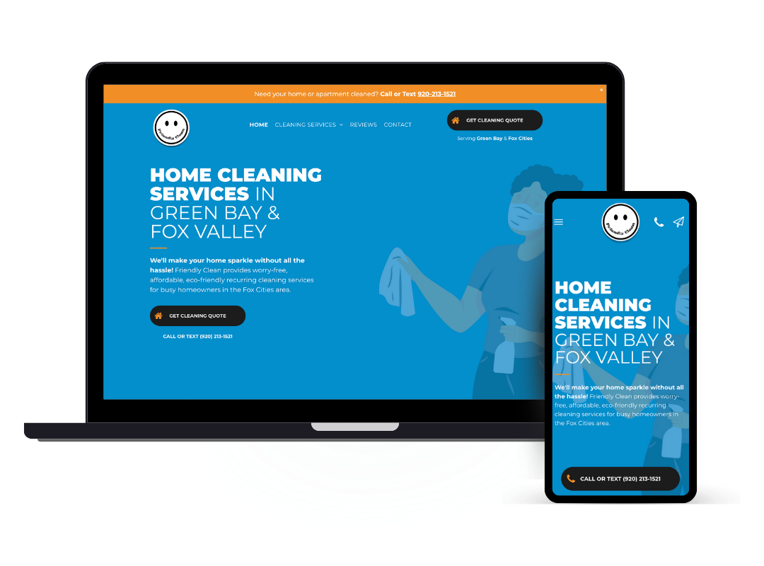 affordable custom web design - home cleaning