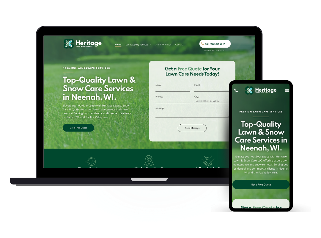 affordable custom web design - lawn care