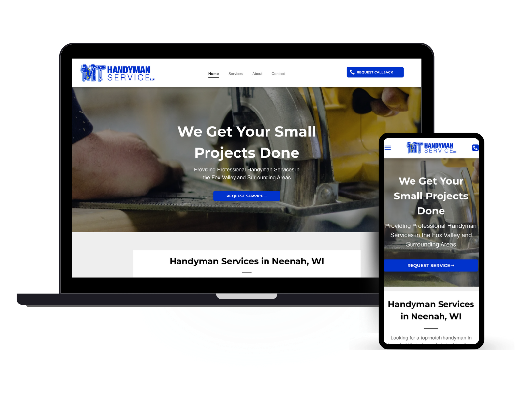 affordable custom web design - handyman