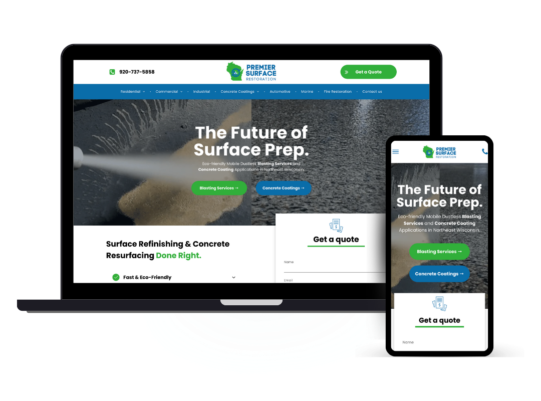 affordable custom web design - surface prep