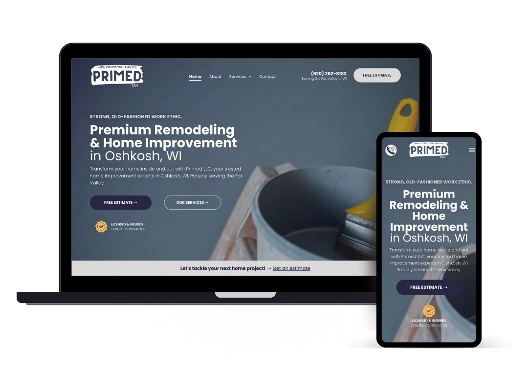 affordable custom web design - home improvement
