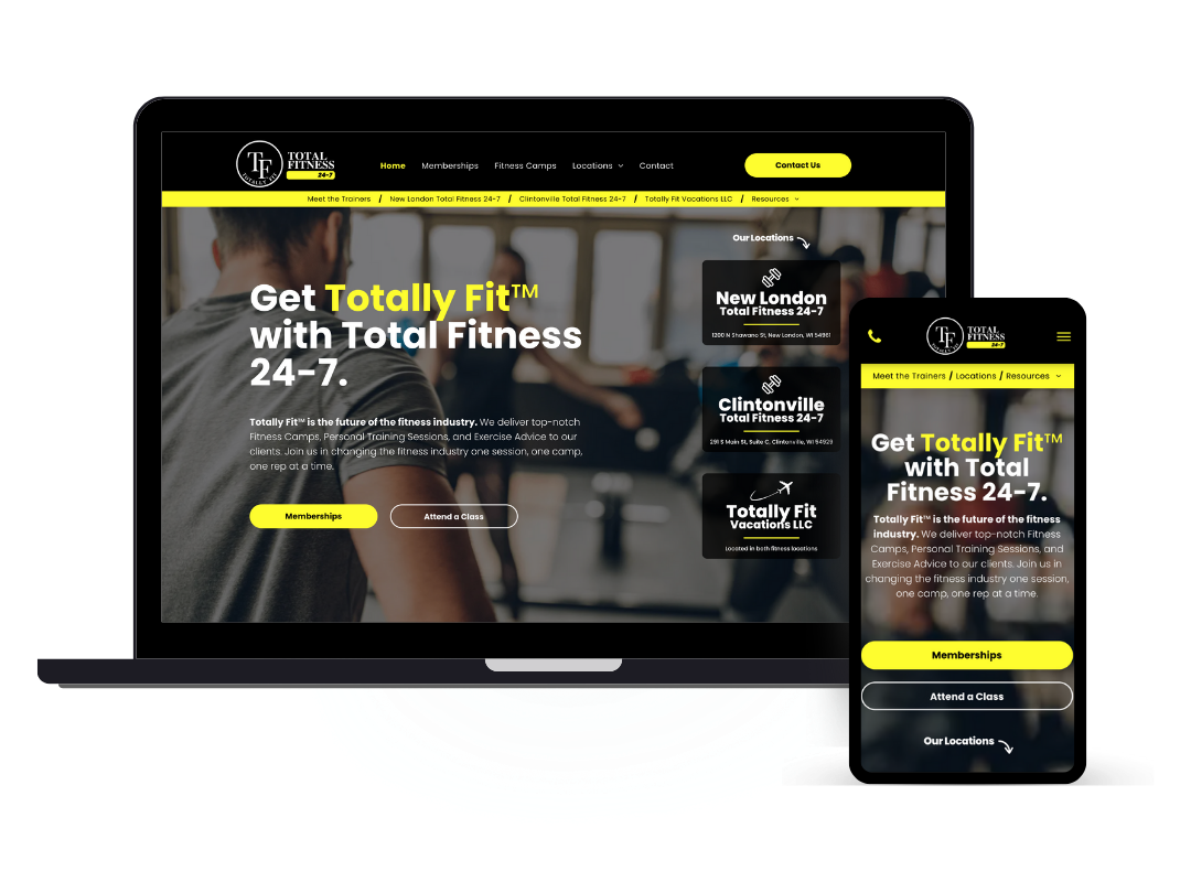 affordable custom web design - fitness gym