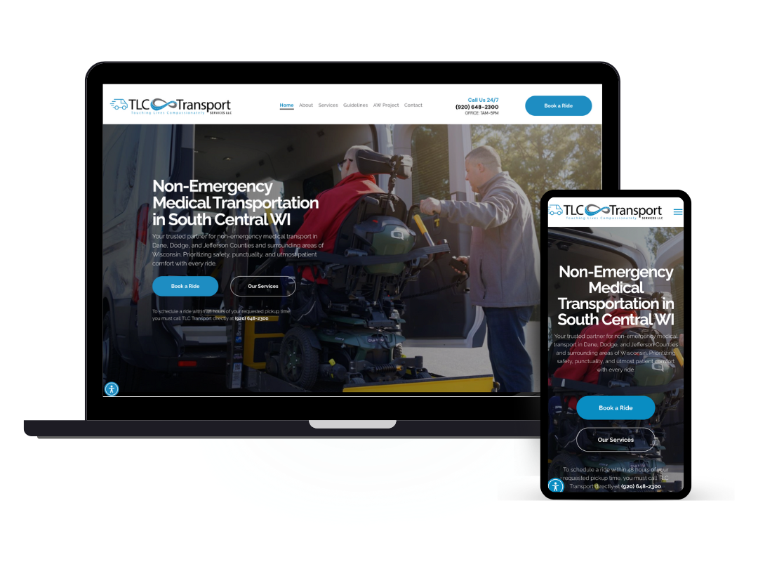 website design for transport services johnson creek wisconsin