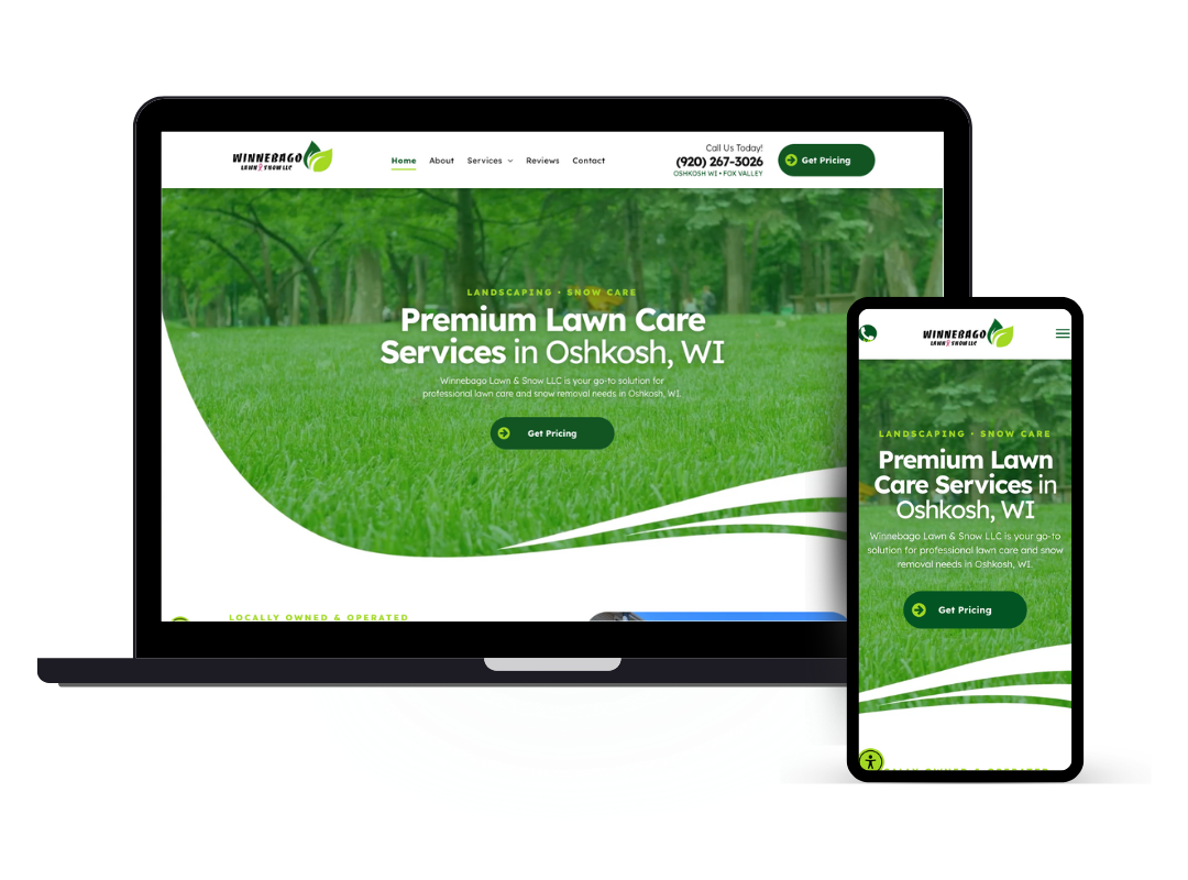 web design for lawn care fox valley wisconsin