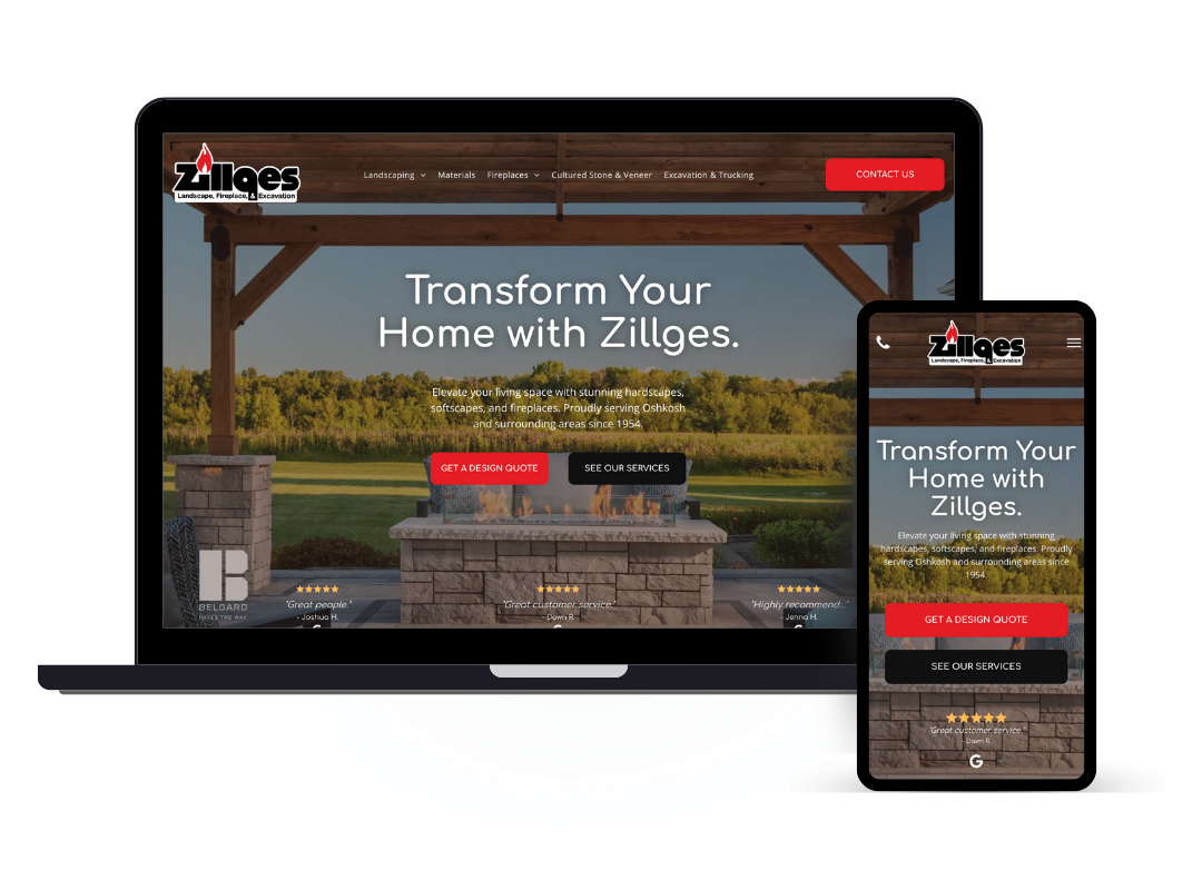affordable custom web design - hardscape company