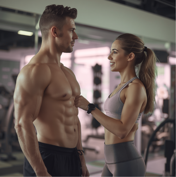 Woman in athletic wear holding a towel, smiling, on a tennis court.