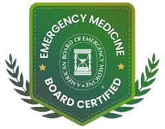 Green and gold badge,