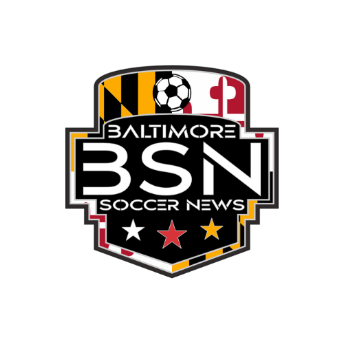 Baltimore Soccer News with Maryland flag graphic in background